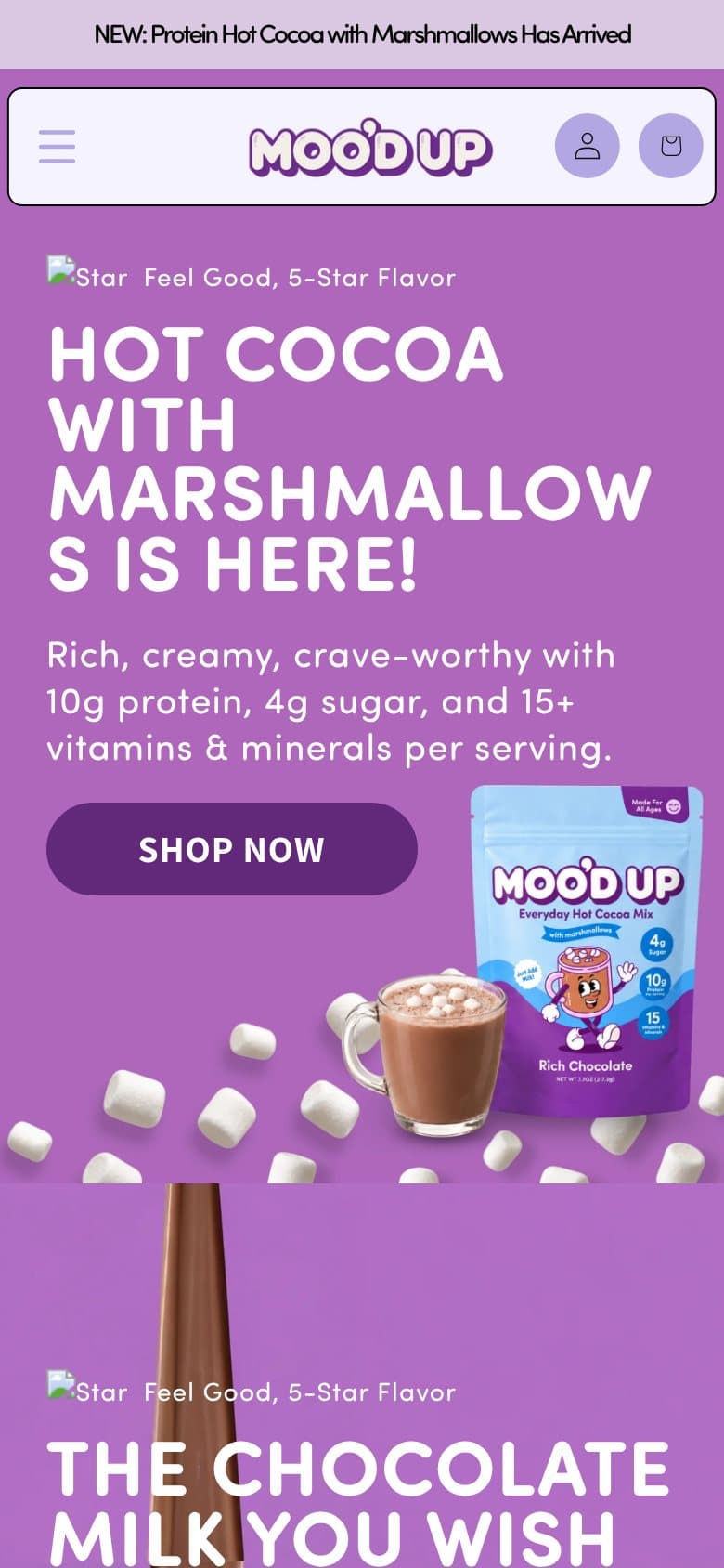 Moo'd Up storefront on mobile